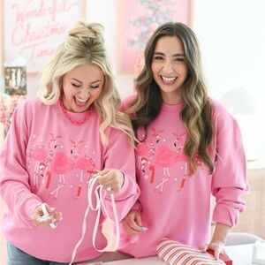 Mallory Ervin/Living Fully Christmas Flamingo Sweatshirt